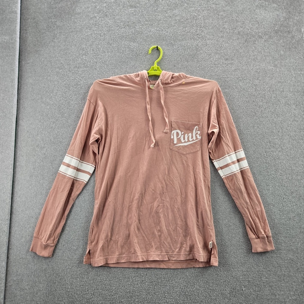 Victoria's Secret PINK Women Hoodie S Logo Activewear Pocket Stripe‎